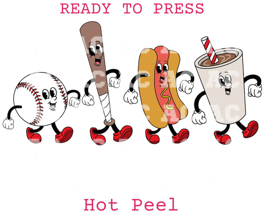 Retro Game Snacks Baseball DTF TRANSFER or UV DTF STICKER