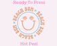 Happy Beach Bum Summer DTF TRANSFER or UV DTF STICKER
