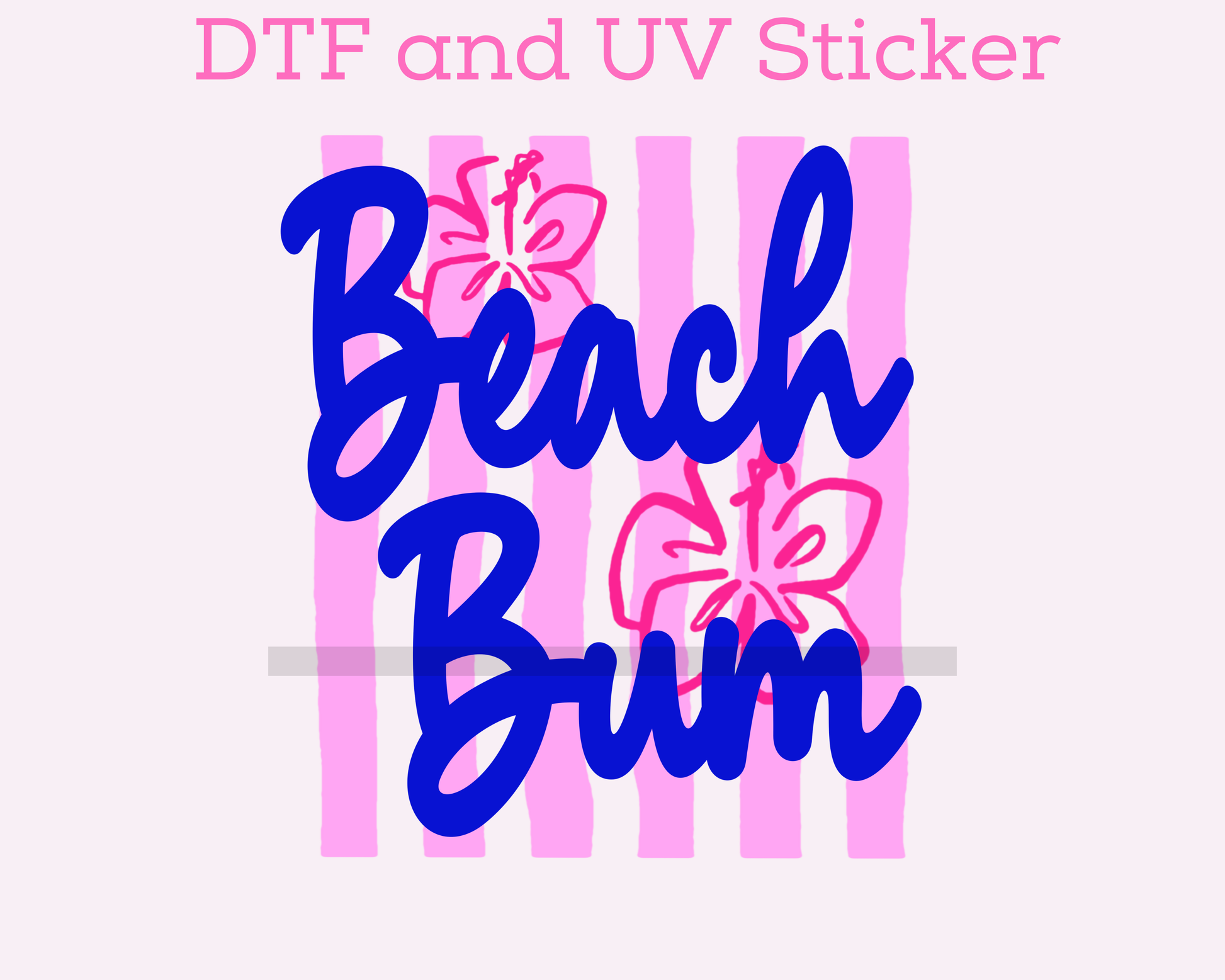 Beach Bum Stripes DTF TRANSFER or UV DTF STICKER