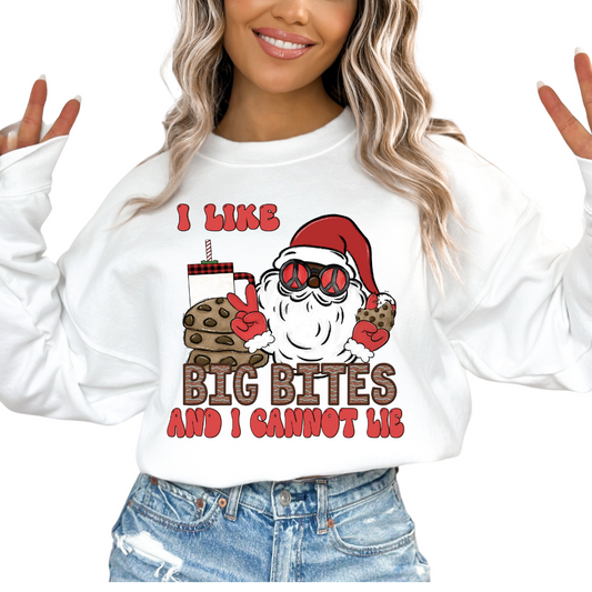 I Like Big Bites And I Cannot Lie Black Santa Christmas DTF TRANSFER or UV DTF STICKER
