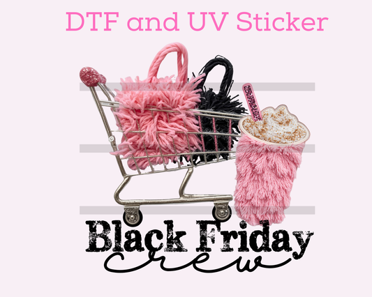 Black Friday Crew Christmas DTF TRANSFER  or UV DTF STICKER