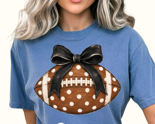 Football with Black Bow DTF Transfer