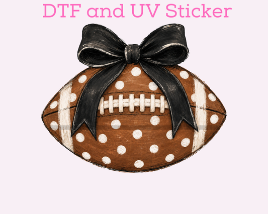 Football with Black Bow DTF Transfer