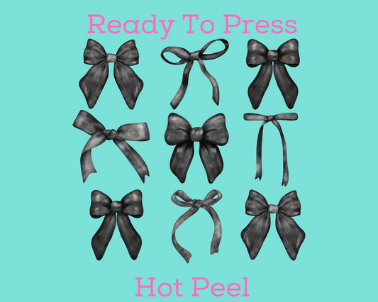 Black Coquette Bow Collage Trendy DTF TRANSFER or UV DTF STICKER DECAL