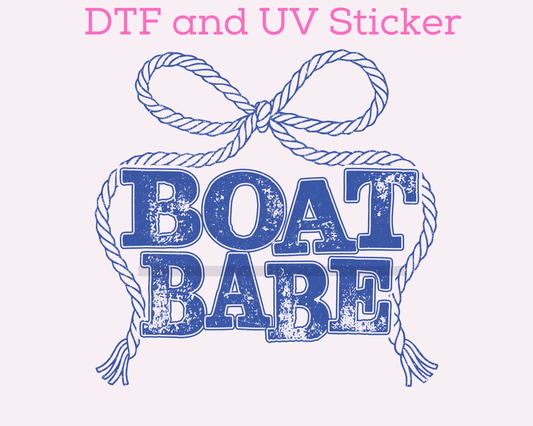 Boat Babe Summer DTF TRANSFER or UV DTF STICKER