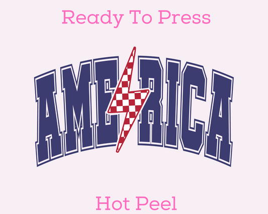 Varsity America (Blue) Patriotic DTF TRANSFER or UV DTF STICKER