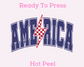 Varsity America (Blue) Patriotic DTF TRANSFER or UV DTF STICKER