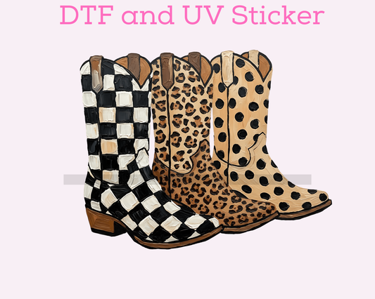 Trendy Boots Western DTF TRANSFER