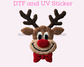 Faux Yarn Boy Reindeer With Bow Christmas DTF TRANSFER
