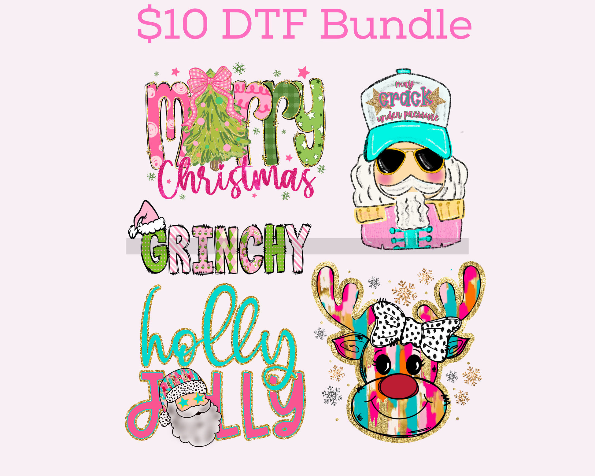 $10 Preppy Christmas Bundle 5 - 11' DTF Transfer