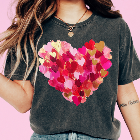 Pink Brush Stroke Heart Valentine's Day DTF TRANSFER or UV DTF STICKER