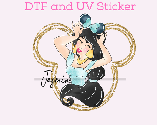 Magical Blue Dress Princess DTF TRANSFER UV DTF STICKER