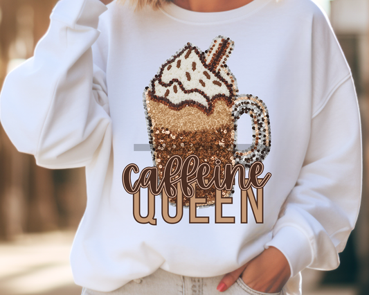 Caffeine Queen Coffee DTF TRANSFER