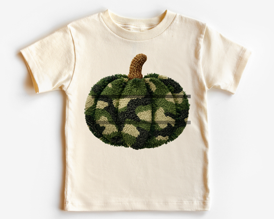Faux Yarn Camo Pumpkin Fall Halloween DTF TRANSFER