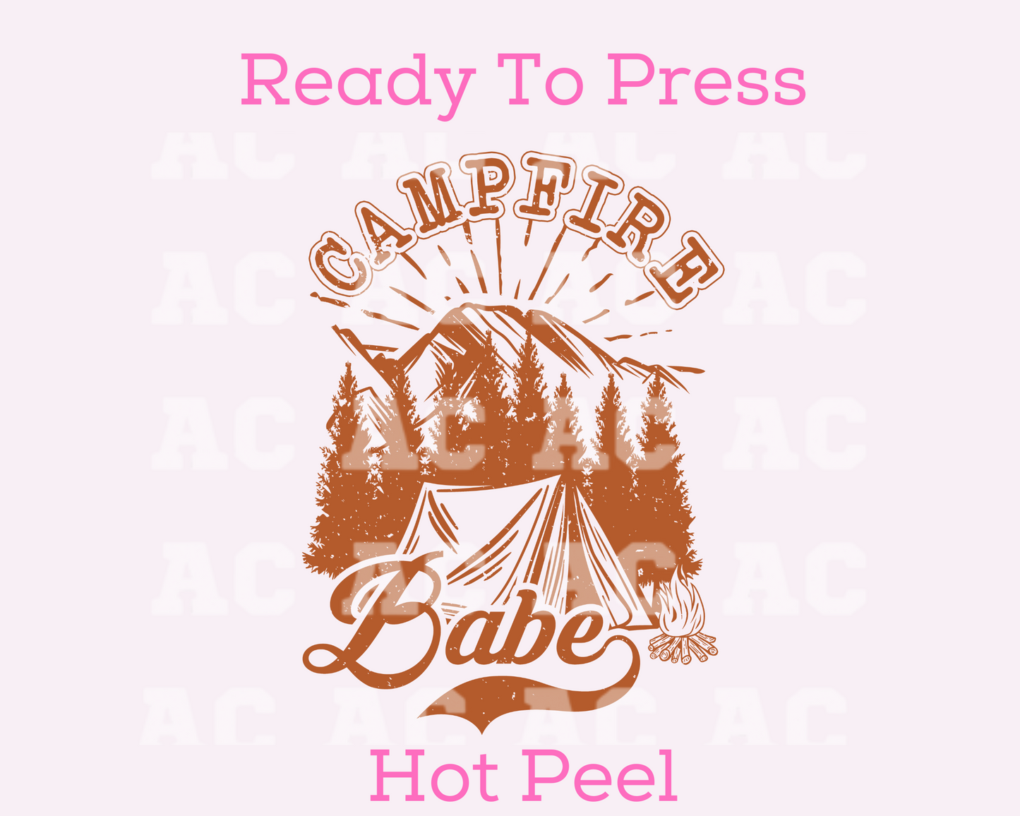 Campfire Babe DTF TRANSFER or UV DTF STICKER DECAL