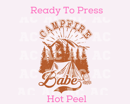 Campfire Babe DTF TRANSFER or UV DTF STICKER DECAL
