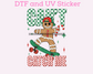 Can't Catch Me Checkered, Skateboarding Gingerbread Boy Christmas DTF TRANSFER  or UV DTF STICKER