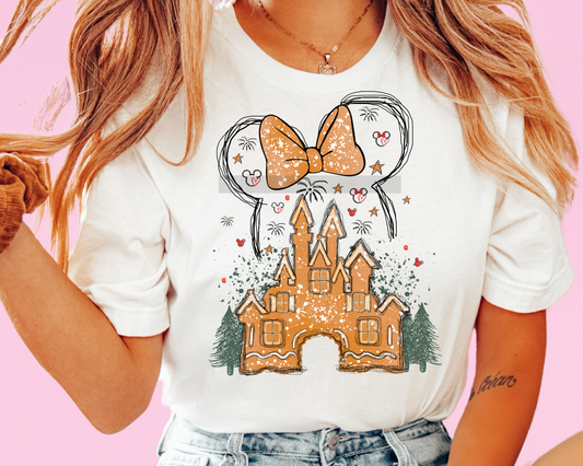 Magical Castle Gingerbread Christmas DTF TRANSFER or UV DTF STICKER