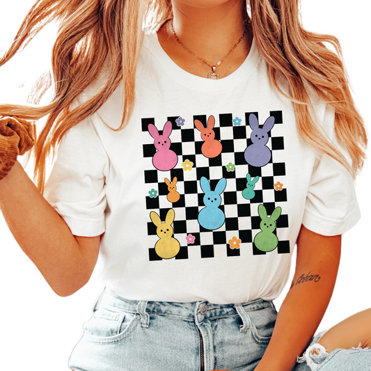 Checkered Peeps Easter DTF TRANSFER or UV DTF STICKER or UV DTF STICKER
