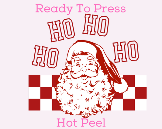 Ho Ho Ho Santa (Red Checkered) DTF TRANSFER