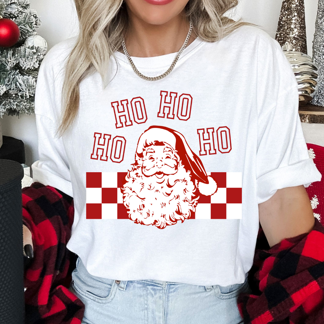 Ho Ho Ho Santa (Red Checkered) DTF TRANSFER
