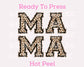 Mama Varsity (Leopard) DTF TRANSFER or UV DTF STICKER DECAL