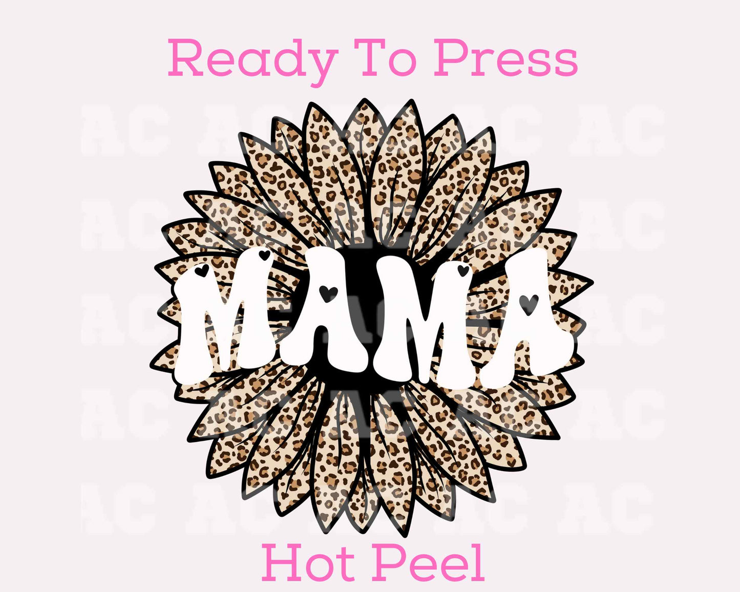 Sunflower Mama (Leopard) DTF TRANSFER or UV DTF STICKER DECAL