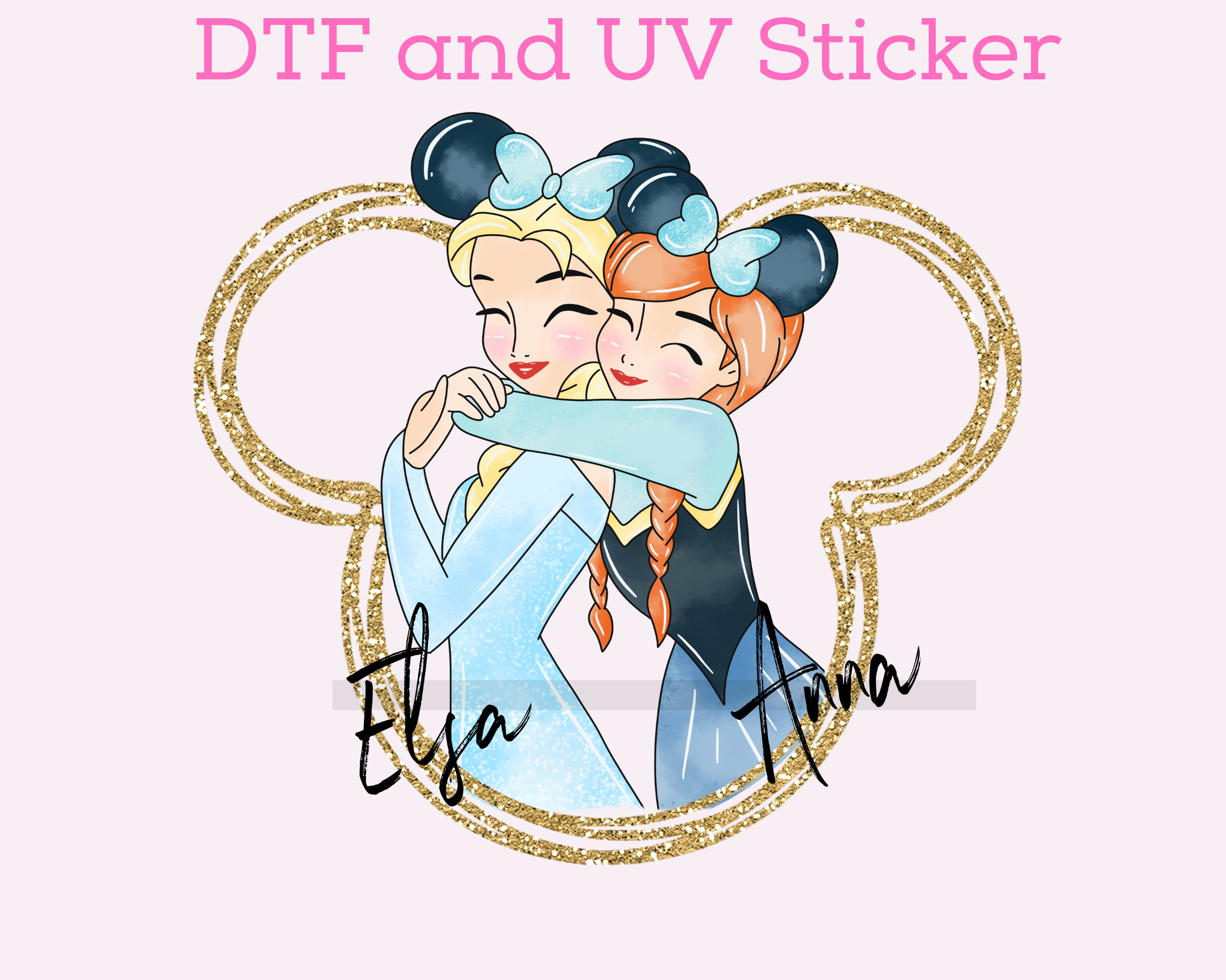 Magical Sisters Princess DTF TRANSFER UV DTF STICKER – Shop Happy Transfers