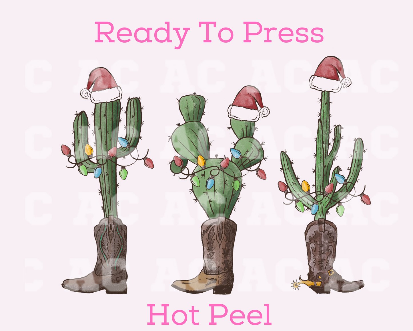 Cowboy Cactus Christmas DTF TRANSFER or UV DTF STICKER