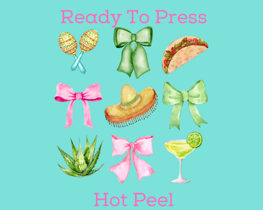 Cinco De Mayo Coquette Bow Cinco De Mayo DTF TRANSFER or UV DTF STICKER