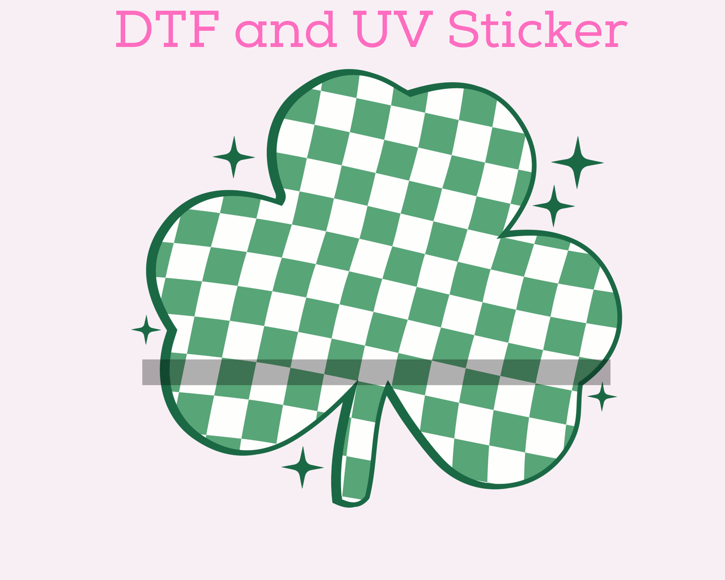 Checkered Clover St. Patrick's Day DTF TRANSFER or UV DTF STICKER or UV DTF STICKER