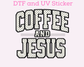 Jesus & Coffee Polka Dot Religious DTF TRANSFER or UV DTF STICKER