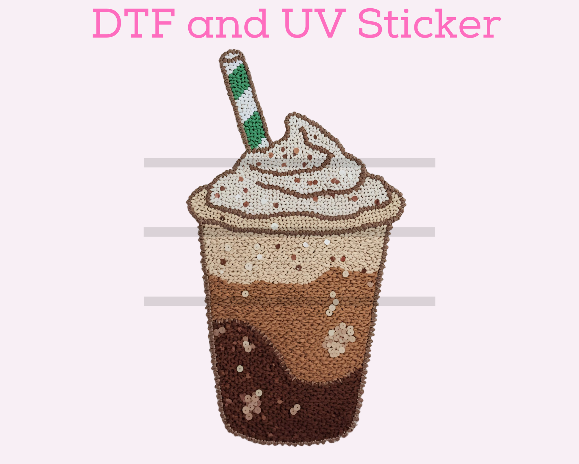 Faux Yarn Coffee DTF TRANSFER