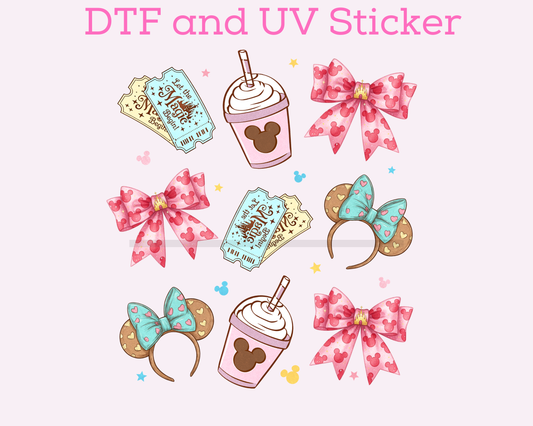Magical Drink Bow DTF TRANSFER or UV DTF STICKER