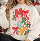 Merry Colorful with Bows Christmas DTF TRANSFER