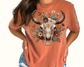 Western Boho Bull Skull DTF TRANSFER or UV DTF STICKER