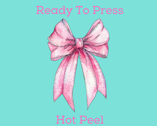 Watercolor Coquette Bow DTF TRANSFER or UV DTF STICKER DECAL