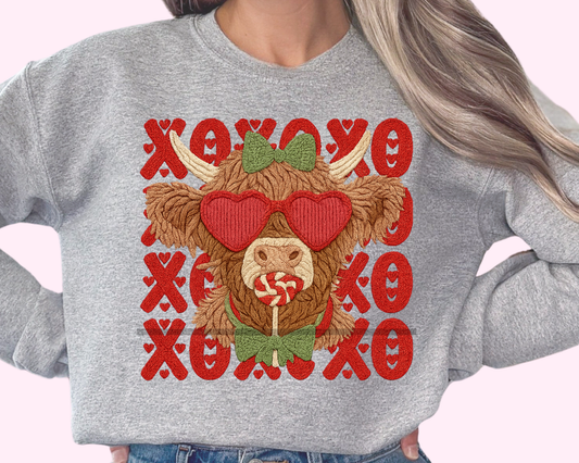 Girl Cow Valentine's Day DTF TRANSFER
