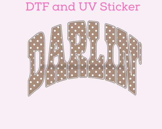 Darlin Polka Dot Trendy Western DTF TRANSFER or UV DTF STICKER DECAL