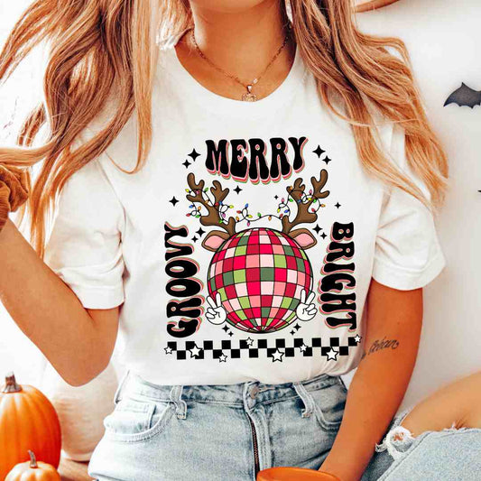 Merry Groovy Bright DTF TRANSFER or UV DTF STICKER