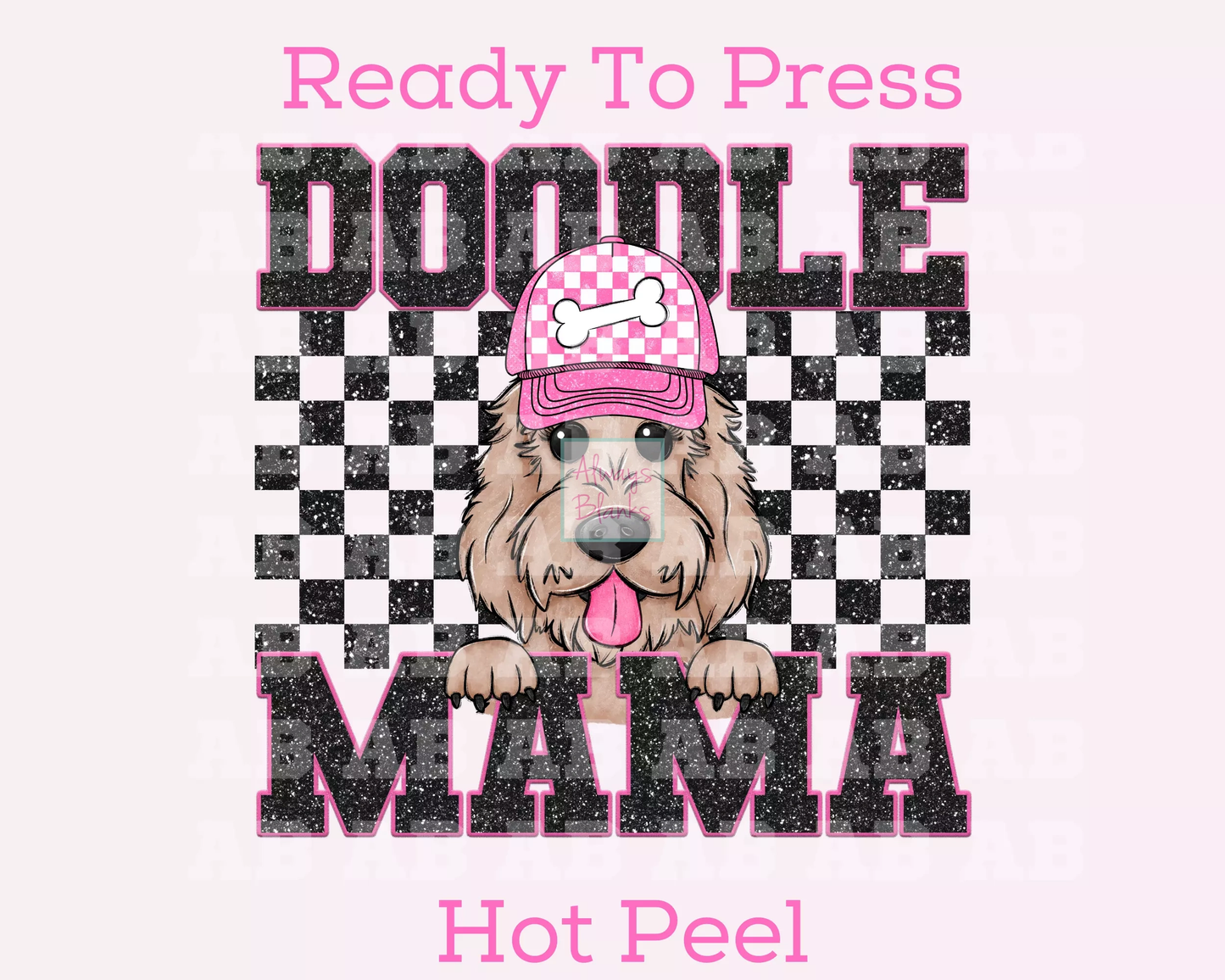 Doodle Mama (Black) Faux Sequins Faux Embroidery Mom DTF TRANSFER or UV DTF STICKER DECAL