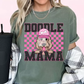Doodle Mama (Pink) Faux Sequins Faux Embroidery Mom DTF TRANSFER or UV DTF STICKER DECAL