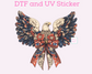 Floral Eagle Patriotic DTF TRANSFER or UV DTF STICKER 