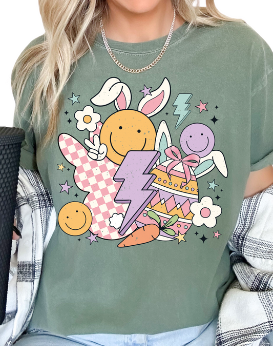 Retro Bunny Collage Easter DTF TRANSFER