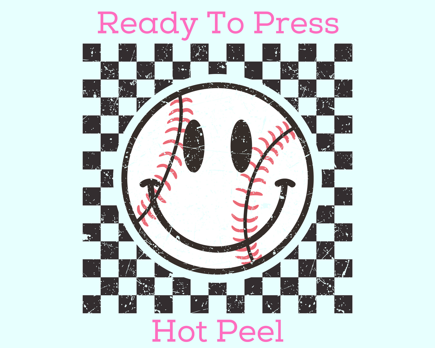 Smiling Baseball DTF TRANSFER or UV DTF STICKER