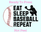 Eat Sleep Baseball DTF TRANSFER or UV DTF STICKER