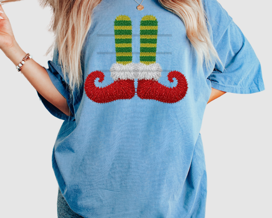 Faux Yarn Elf Shoes Christmas DTF TRANSFER