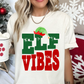 Distressed Elf Vibes Christmas DTF TRANSFER  or UV DTF STICKER