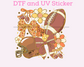 Fall Football Bow DTF TRANSFER or UV DTF STICKER DECAL