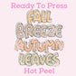Fall Breeze Autumn Leaves DTF TRANSFER or UV DTF STICKER DECAL
